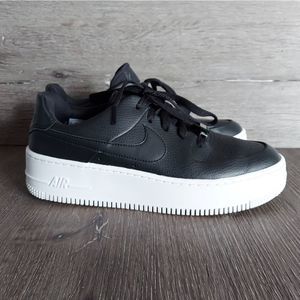 Nike Air Force 1 Sage Low Platform AR5339-002 Black White Sneakers Womens Sz 9.5